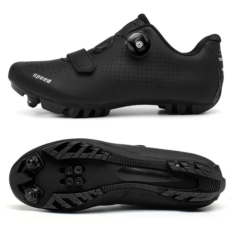 Sneakers - รองเท้าจักรยานเสือภูเขาแบบ unisex สำหรับผู้ชายและผู้หญิง พร้อมคลีทสำหรับจักรยานเสือภูเขา