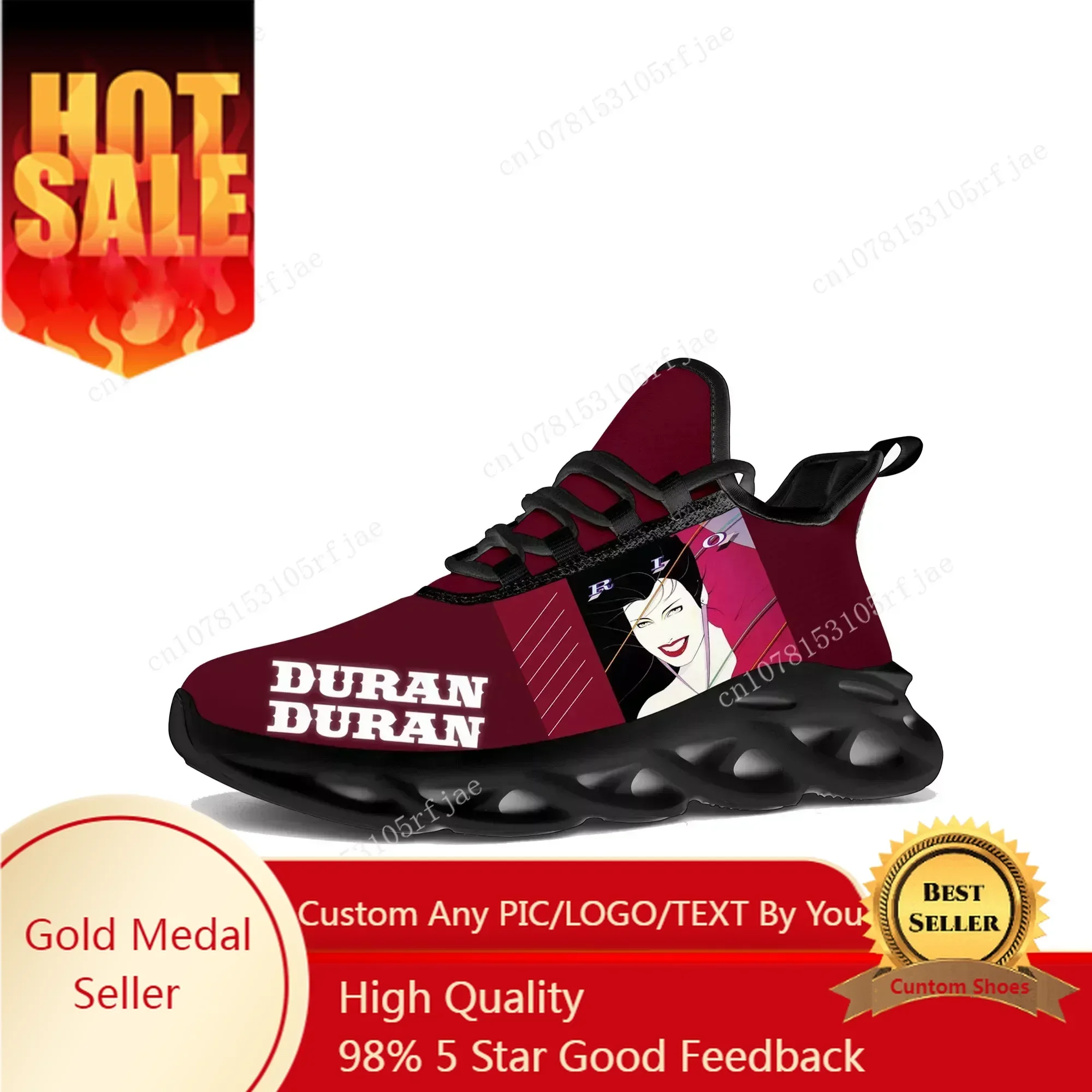 Running Shoes - ดูรัน ดูรัน แฟลตส์รองเท้าผ้าใบบุรุษสตรีแดนซ์ร็อคแบนด์กีฬารองเท้าวิ่งรองเท้าผ้าใบแบบผูกเชือกตาข่ายรองเท้าสั่งทำพิเศษรองเท้าสีดำ