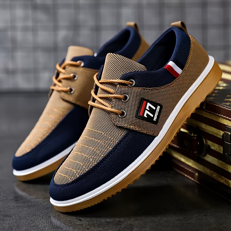 รองเท้าผู้ชายแฟชั่นใหม่ ทันสมั - Knit Fabric Lace Up Sneakers บทวิจารณ์และราคา