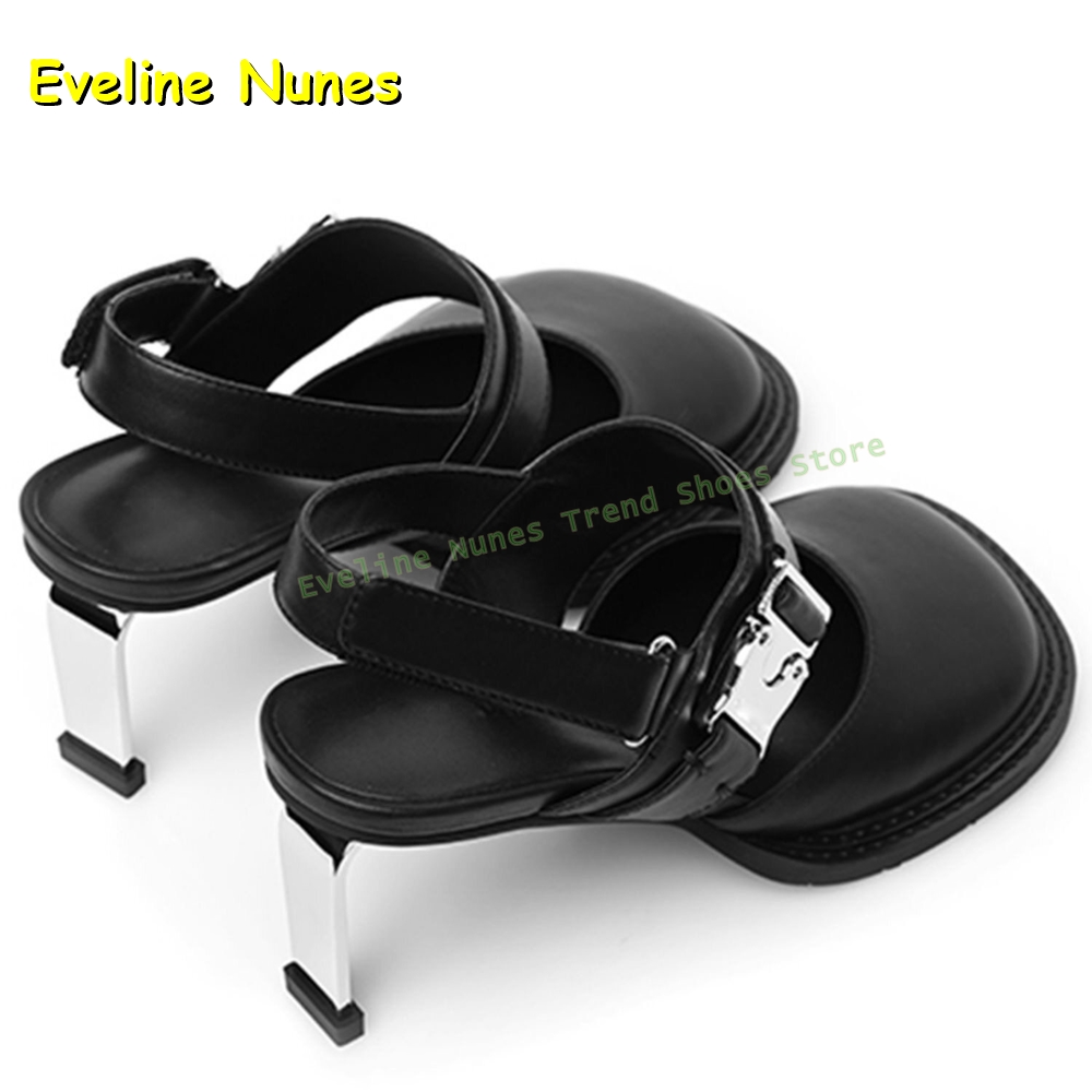 รองเท้าส้นสูงแบบสวมเปิดส้น สีด - Sandals บทวิจารณ์และราคา