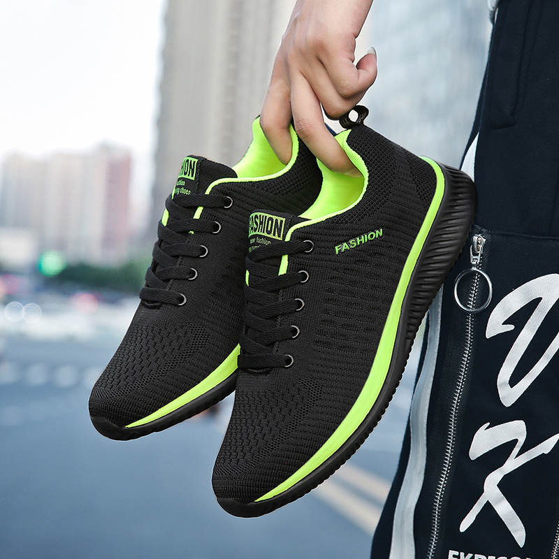 YRZL กีฬารองเท้าสําหรับชายรองเ - Knit Fabric Lace Up Sneakers บทวิจารณ์และราคา