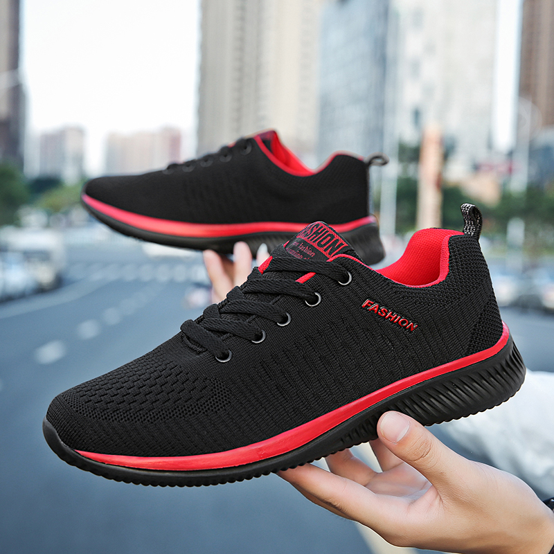 YRZL กีฬารองเท้าสําหรับชายรองเ - Knit Fabric Lace Up Sneakers บทวิจารณ์และราคา