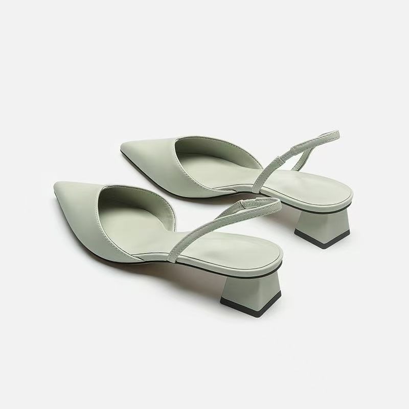 รองเท้าส้นสูงแบบส้นเตี้ยสีเขีย - Sandals บทวิจารณ์และราคา